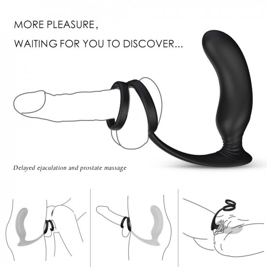 lanco - 3 in 1 prostate stimulator with cock ring