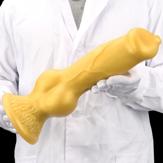 large golden dog dildo