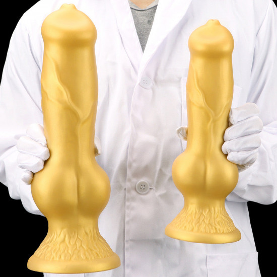 large golden dog dildo