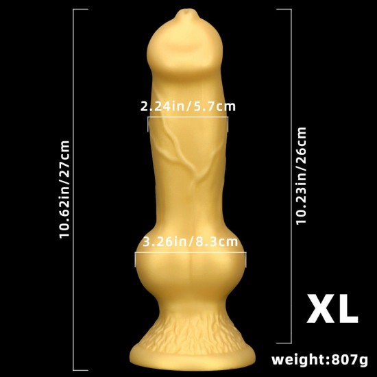 large golden dog dildo