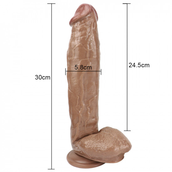 long thick dildo realistic with suction cup balls