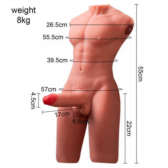 male torso sex doll realistic thrusting dildo