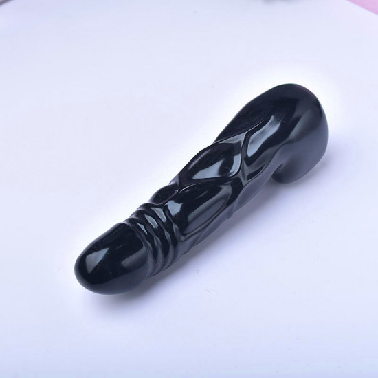 obsidian humanoid crystal dildo