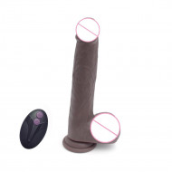 oliver - remote control thrusting dildo coffee color 6.5 inch