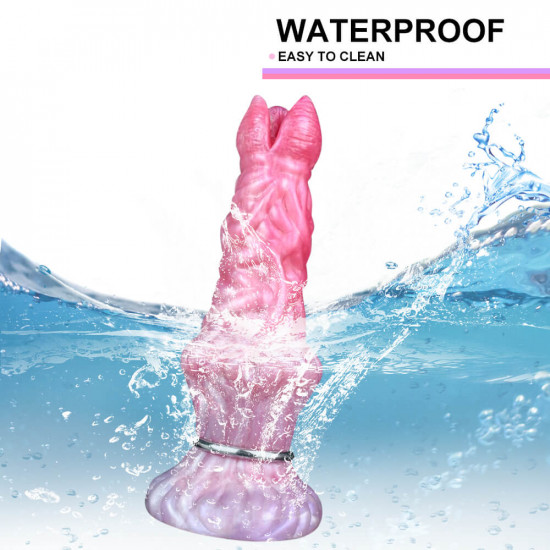 pink alien ovipositor dildo with air bag