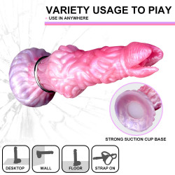 pink alien ovipositor dildo with air bag