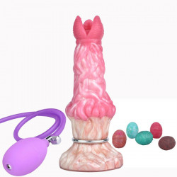 pink alien ovipositor dildo with air bag