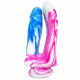 pink and blue silicone double ended dildos