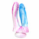 pink and blue silicone double ended dildos