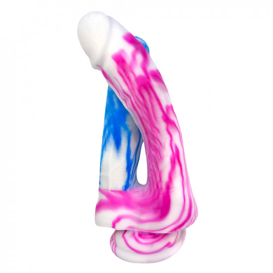 pink and blue silicone double ended dildos