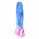 pink and blue silicone double ended dildos