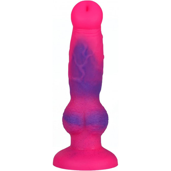 pink dog penis knot dildo