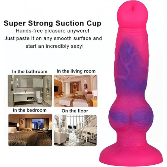 pink dog penis knot dildo