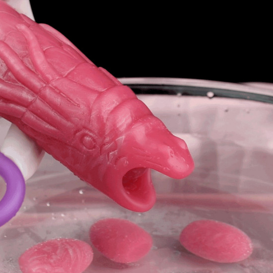 pink dragon shaped silicone ovipositor