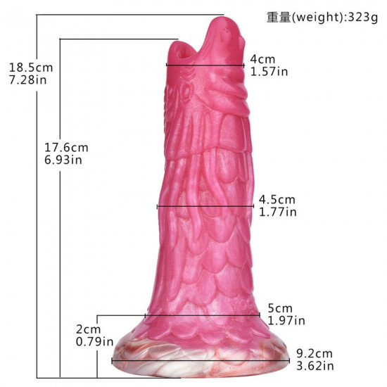 pink dragon shaped silicone ovipositor