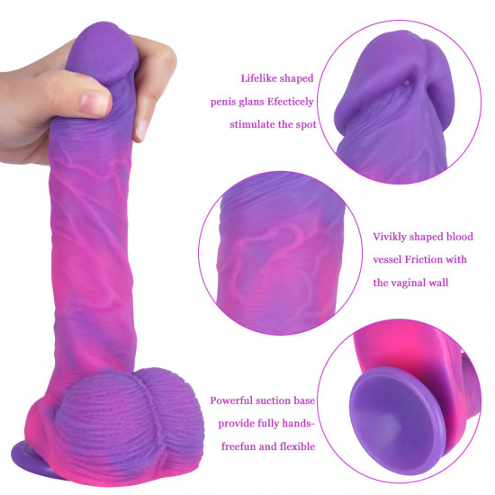 purple dildo suction cup realistic 8 inch dildos