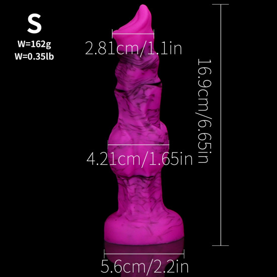 purple soft simulated wolf dildo