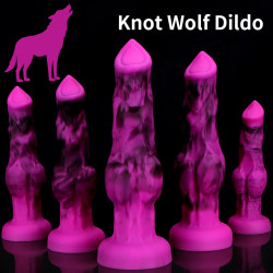 purple soft simulated wolf dildo