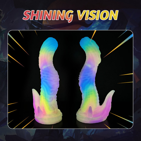 rainbow alien dragon luminous anal dildo