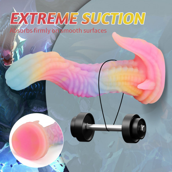 rainbow alien dragon luminous anal dildo