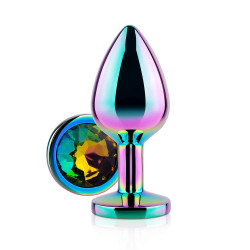 rainbow gem prism metal butt plug