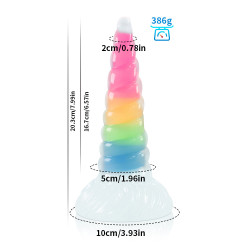 rainbow glowing unicorn dildo