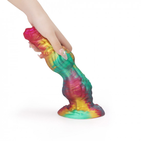 rainbow ombre knot anal dildo