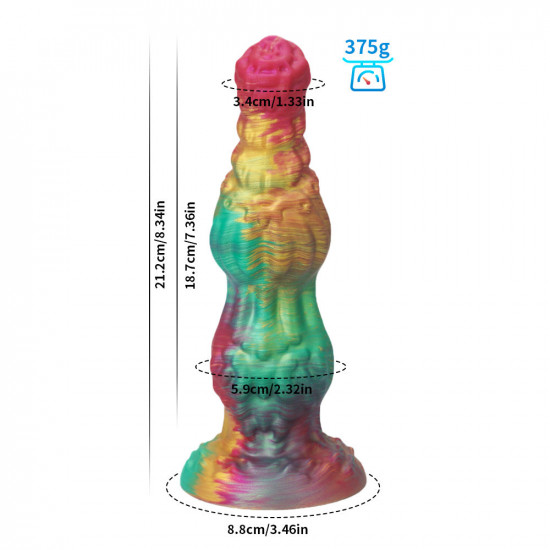 rainbow ombre knot anal dildo