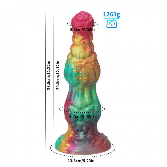 rainbow ombre knot anal dildo