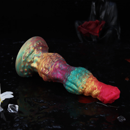 rainbow ombre knot anal dildo