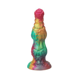 rainbow ombre knot anal dildo