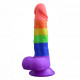 rainbow silicone suction cup anal dildo