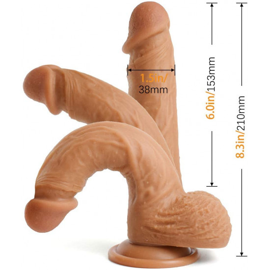 realistic strap on dildo silicone 8 inch harness