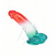 red and blue ombre jelly dildo