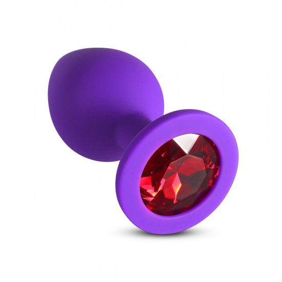 red gem purple silicone butt plug