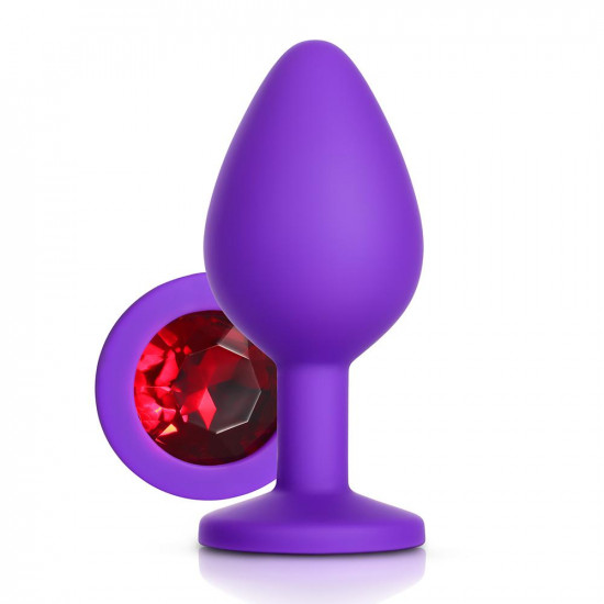 red gem purple silicone butt plug