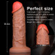 red glans thick big silicone realistic dildo