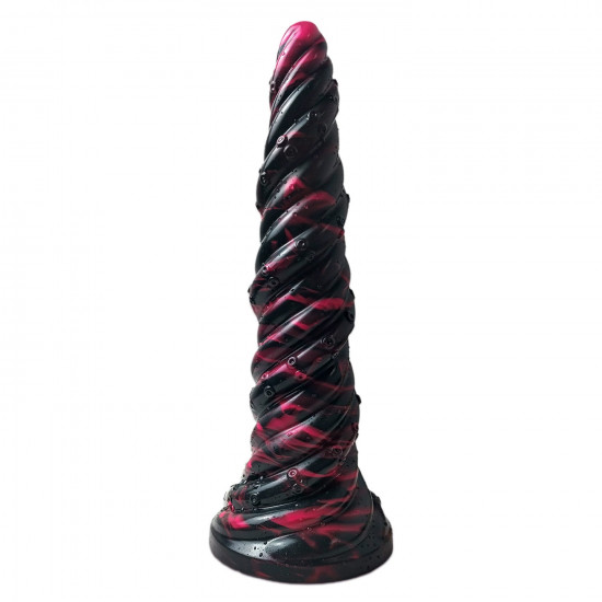 ribbed anal dildo black 10 inch