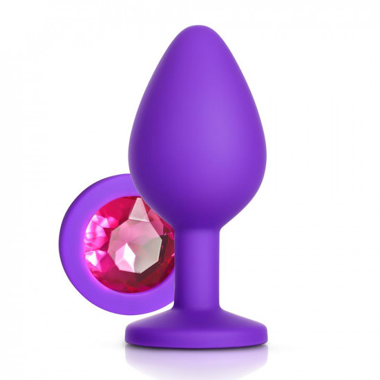 pink gem purple silicone butt plug