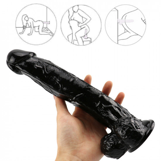 10 inch black realistic dildo