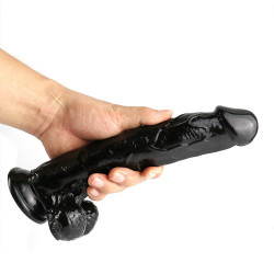 10 inch black realistic dildo