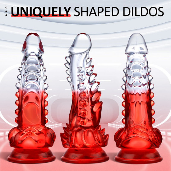 clear dragon dildo scaly texture