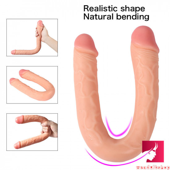 silicone double dildo u shaped interactive long dildo