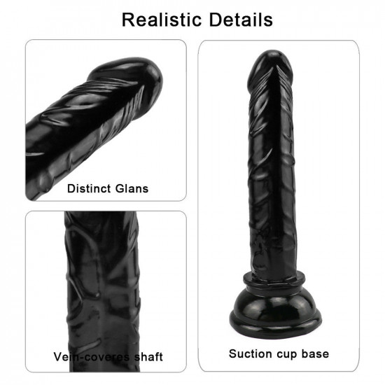 6 inch small black slim dildo