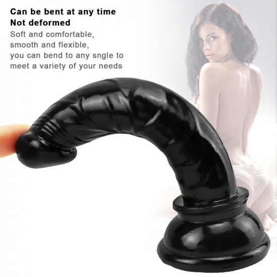 6 inch small black slim dildo