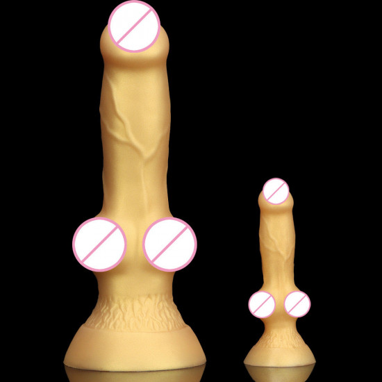 small yellow dog dildo anal toy