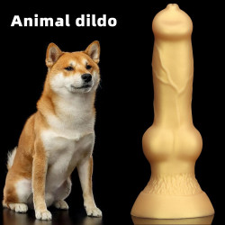 small yellow dog dildo anal toy