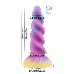 spiral colorful silicone anal dildo