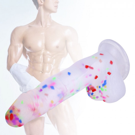 strap on jelly 7.68 inch confetti dildos