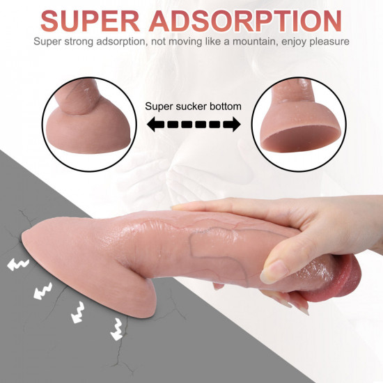 strong suction cup curved flesh realistic dildo